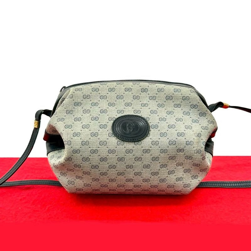 Gucci Vintage Micro GG Logo Pattern Leather Mini