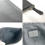 Fendi Clutch Bag Celeria Logo Leather Black — view 8