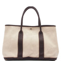 Hermes Garden Party PM Natural Brown Silver Toile Buffalo Tote Bag