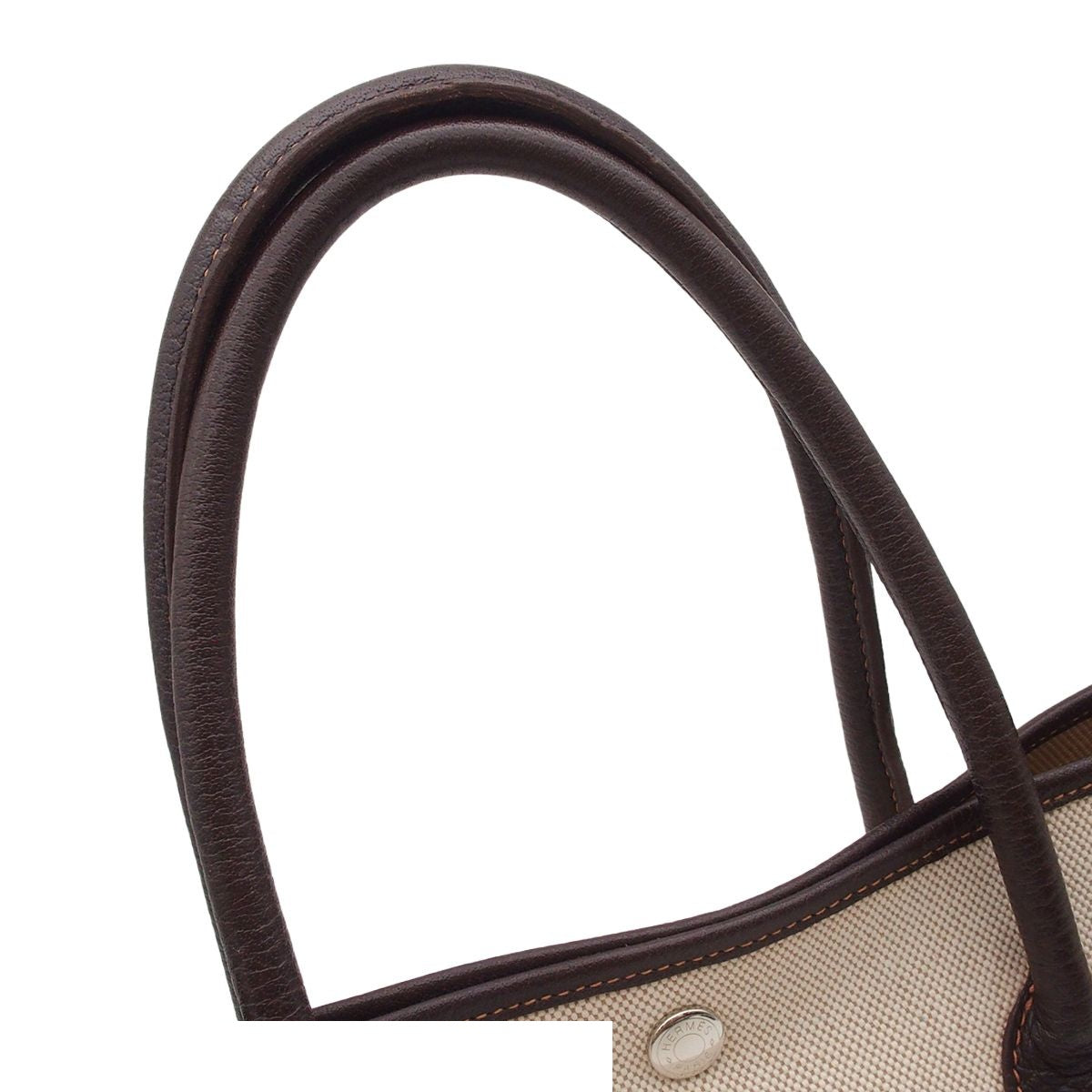 Hermes Garden Party PM Natural Brown Silver Toile Buffalo Tote Bag — view 4