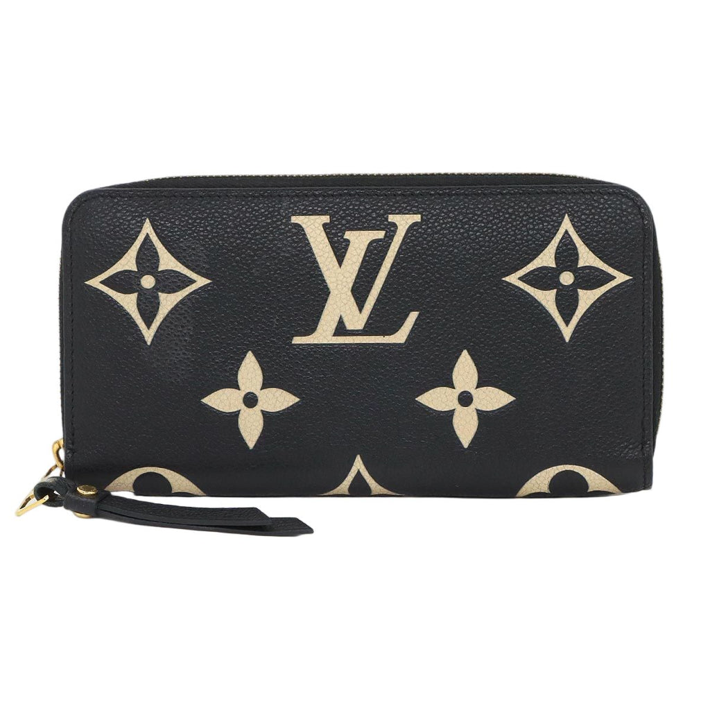 Louis Vuitton Bicolor Monogram Empreinte Zippy Wallet Leather Black