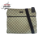 Gucci Gray Brown Silver Hardware GG Supreme Canvas Leather Shoulder Bag
