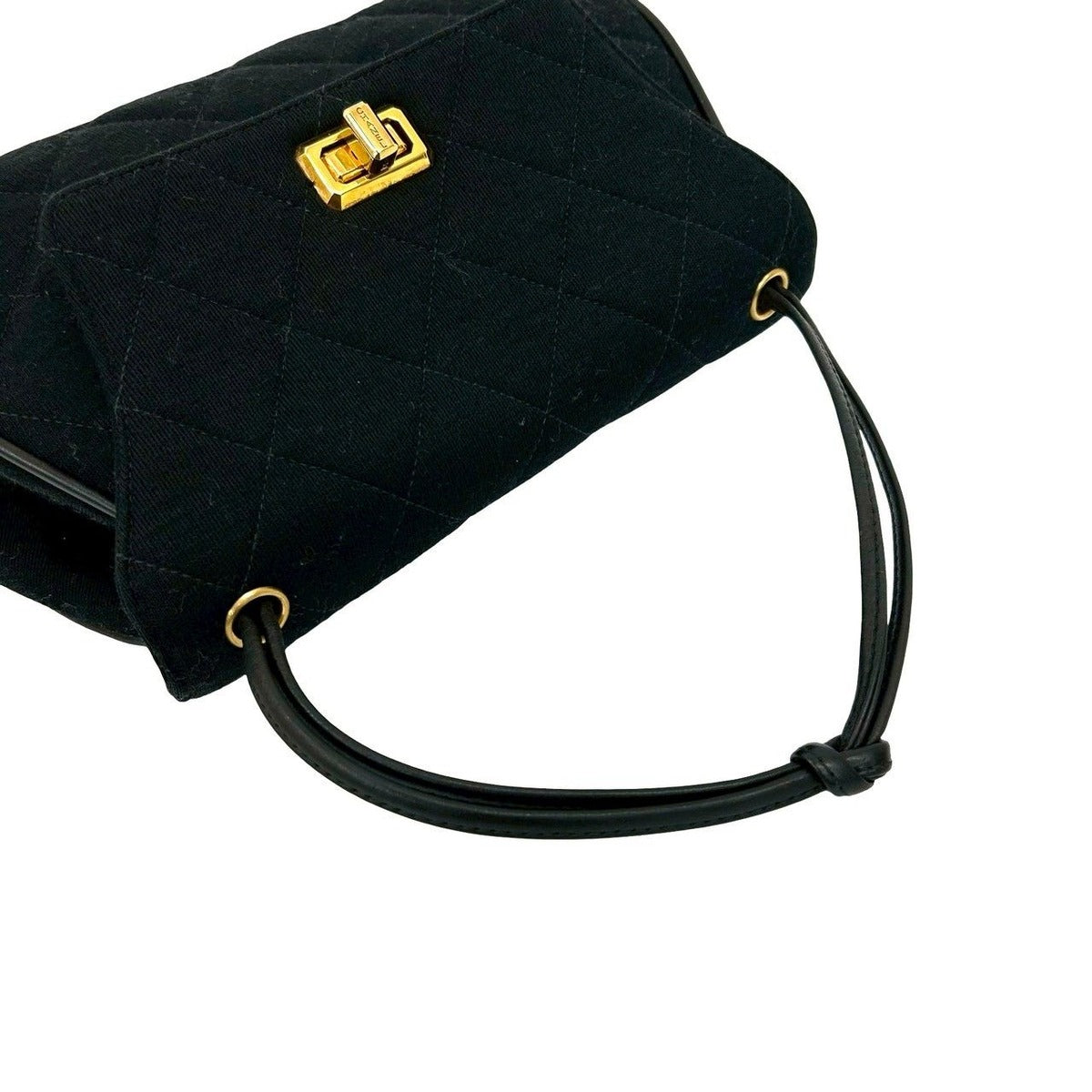 Chanel Logo Turnlock Quilted Cotton Leather — view 4