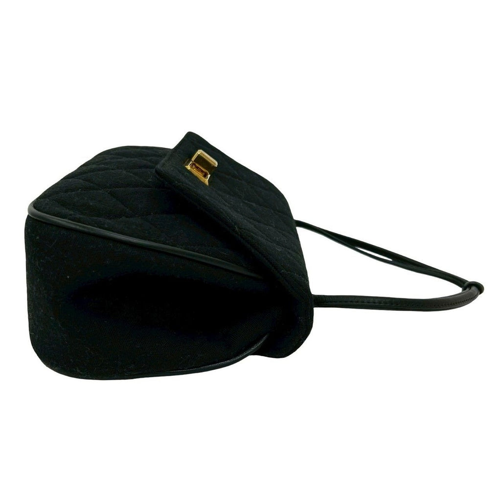 Chanel Logo Turnlock Quilted Cotton Leather — view 6