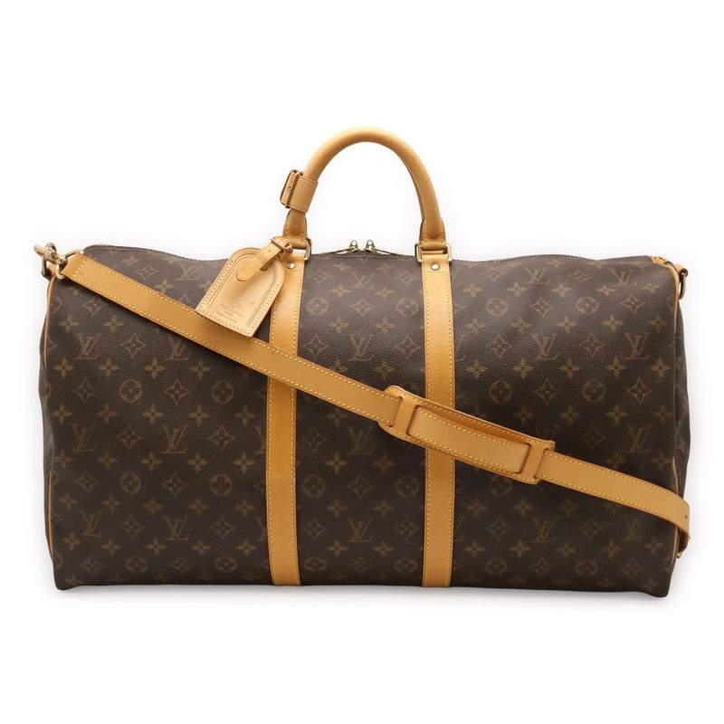 Louis Vuitton Monogram Keepall Bandolier 55 Boston Bag Travel Purse — view 2