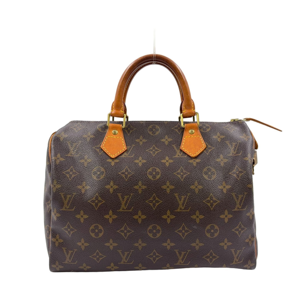 Louis Vuitton Speedy 30 Monogram Leather Brown Light Handbag Gold