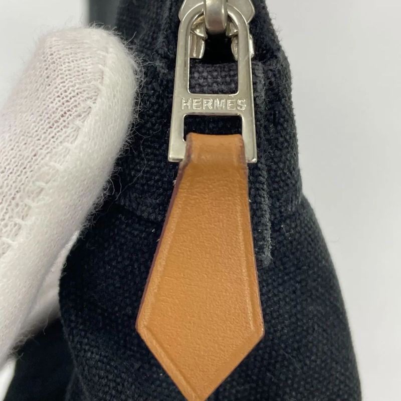 Hermes Bolide Pouch 15 Canvas Black — view 6