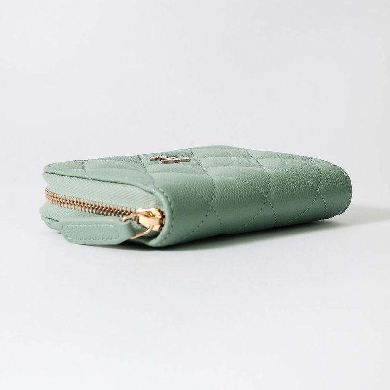 Chanel Coin Case Classic Zip Purse Mint Green — view 3