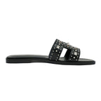 Hermes Oran Studded Sandals Size 38 Black Apparel Shoes — view 2