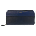 Prada Saffiano Navy Black Silver Leather Wallet