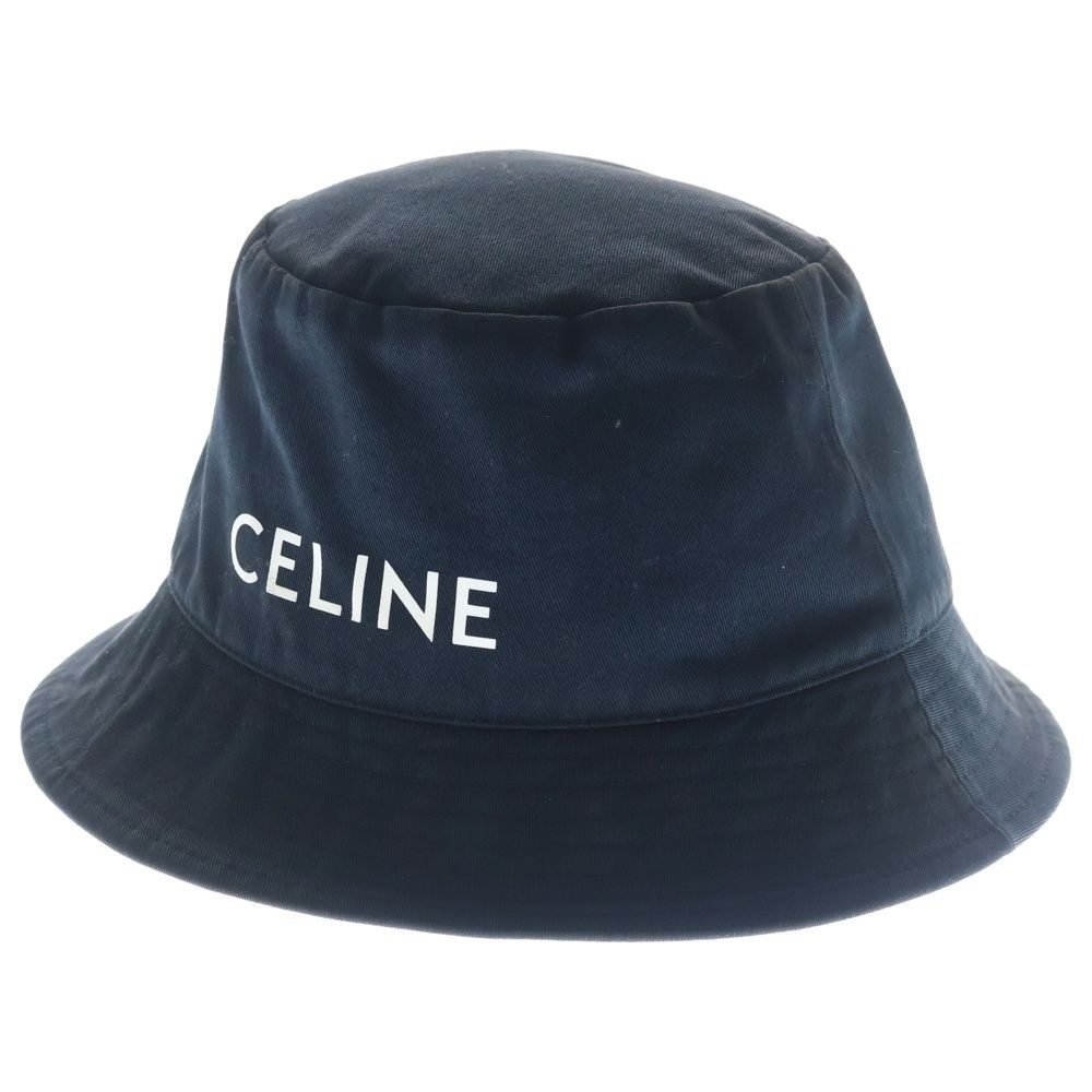Celine Bucket Hat Logo Print Black