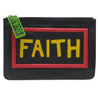 Fendi 7 N0078 Faith Clutch Bag Second Pochette Logo Leather Rubber