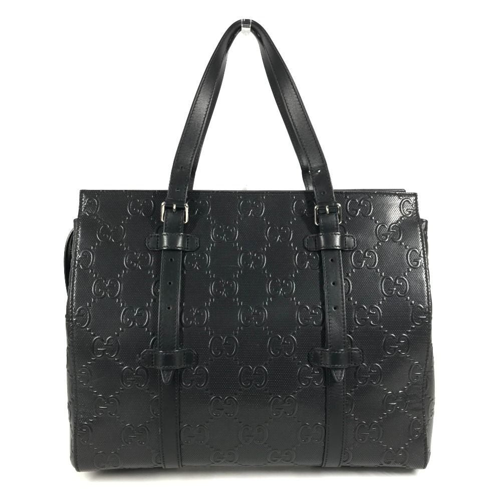 Gucci Shoulder Bag Logo Leather Black