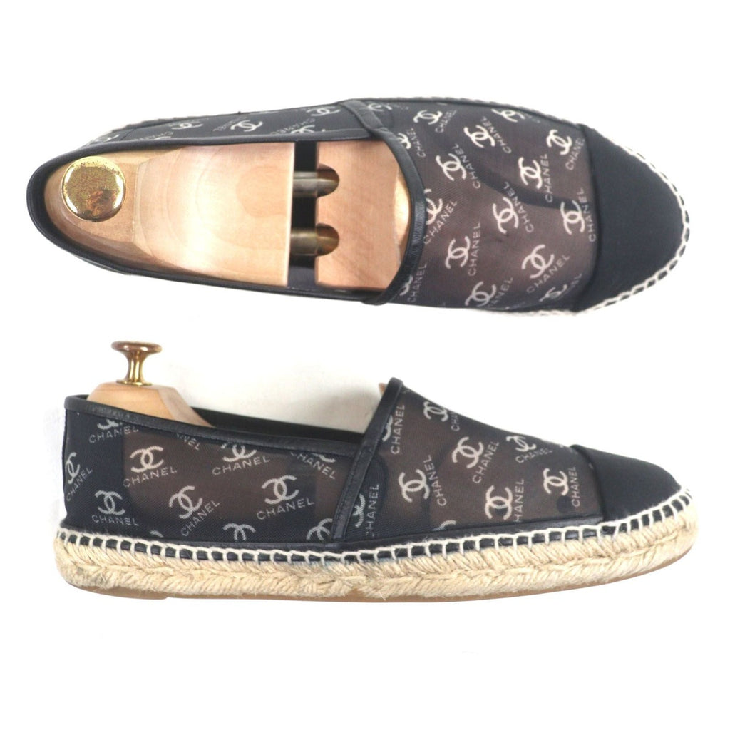 Chanel Mesh Leather Coco Mark Espadrilles — view 5