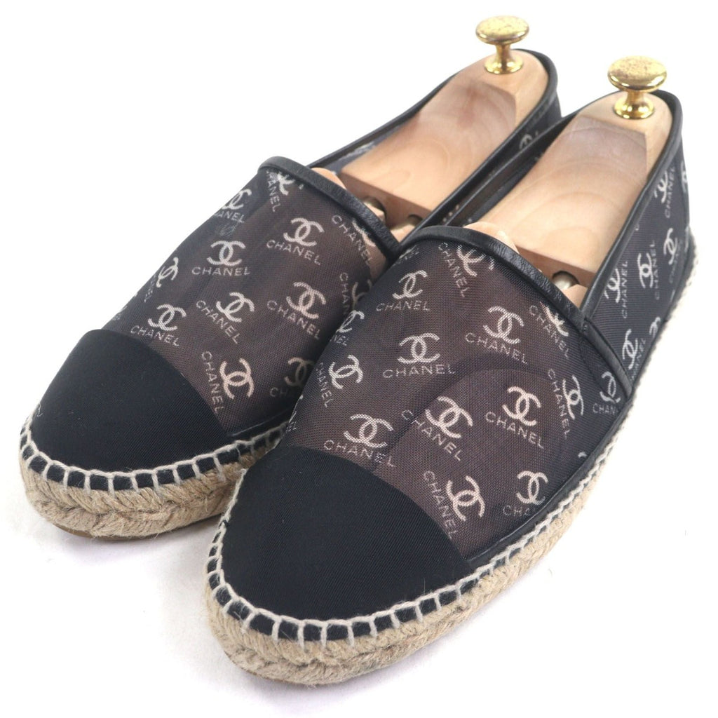 Chanel Mesh Leather Coco Mark Espadrilles
