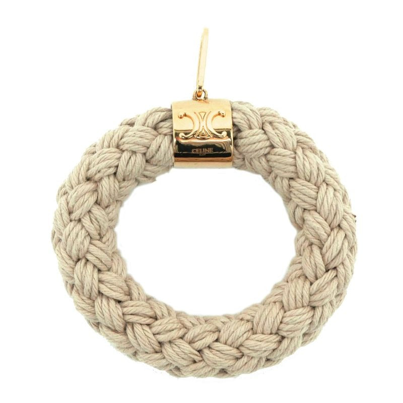 Celine Pendant Top Scrunchie Beige Gold Hardware Plated Accessory — view 2