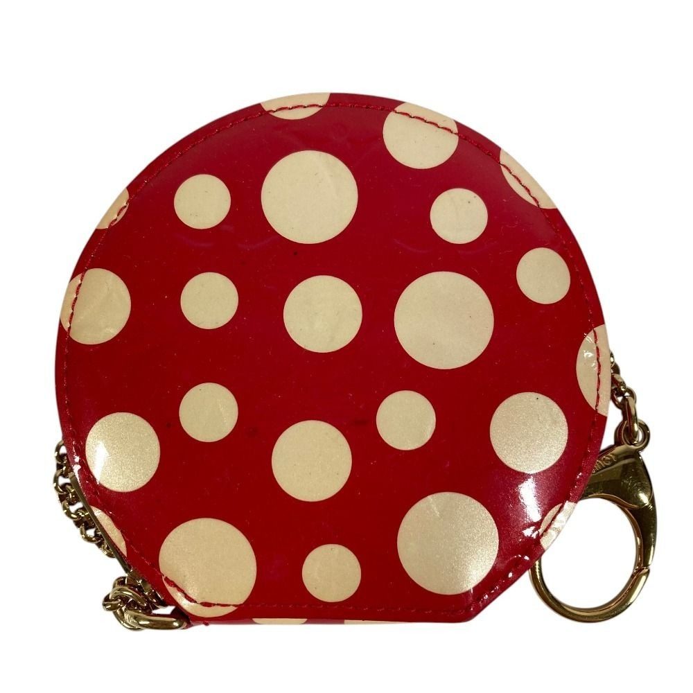 Louis Vuitton Coin Case Porte-Monnaie Chapeau Patent Leather Red Yayoi Kusama