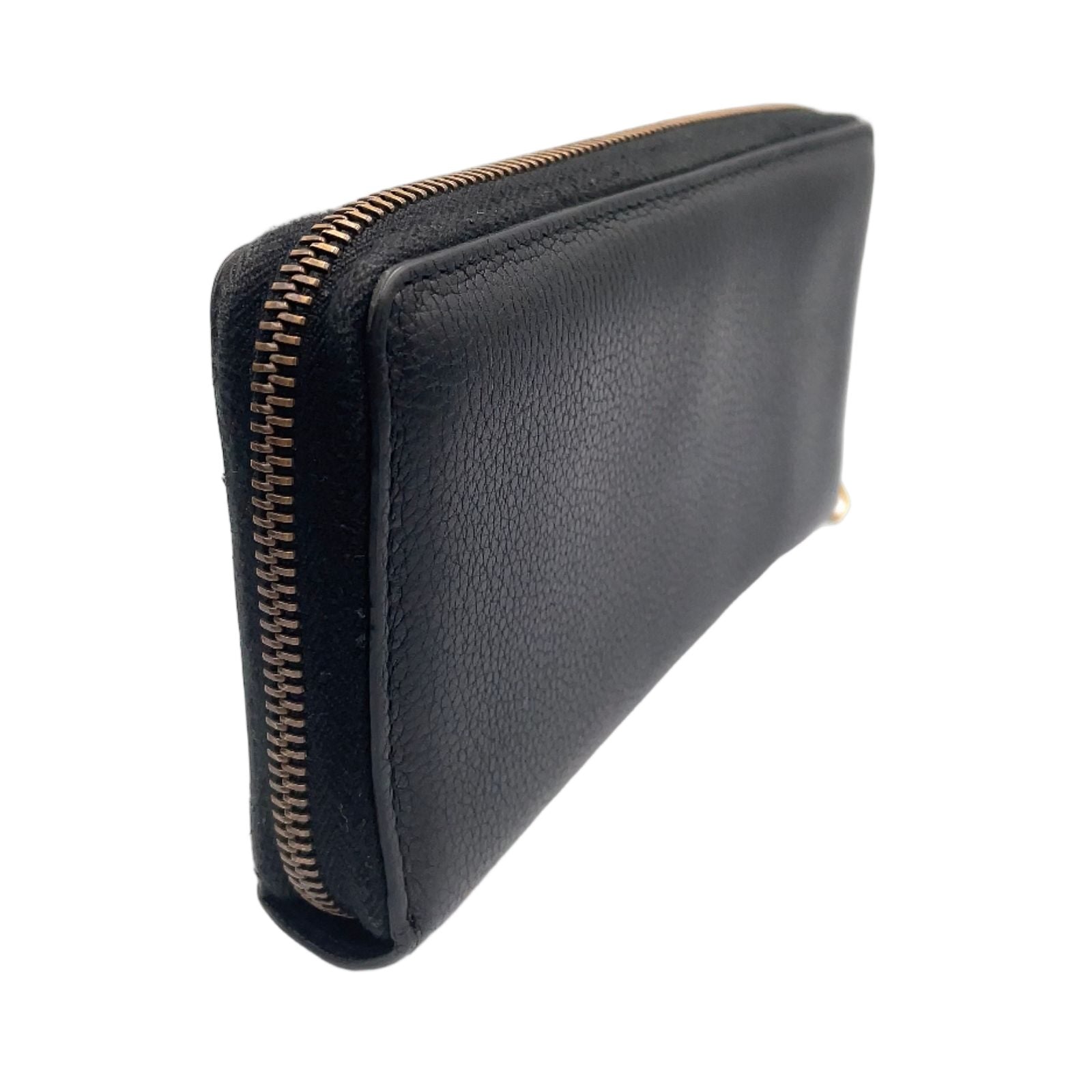 Gucci Logo Print Zip Around Leather Green Black Red Wallet Gold — view 2
