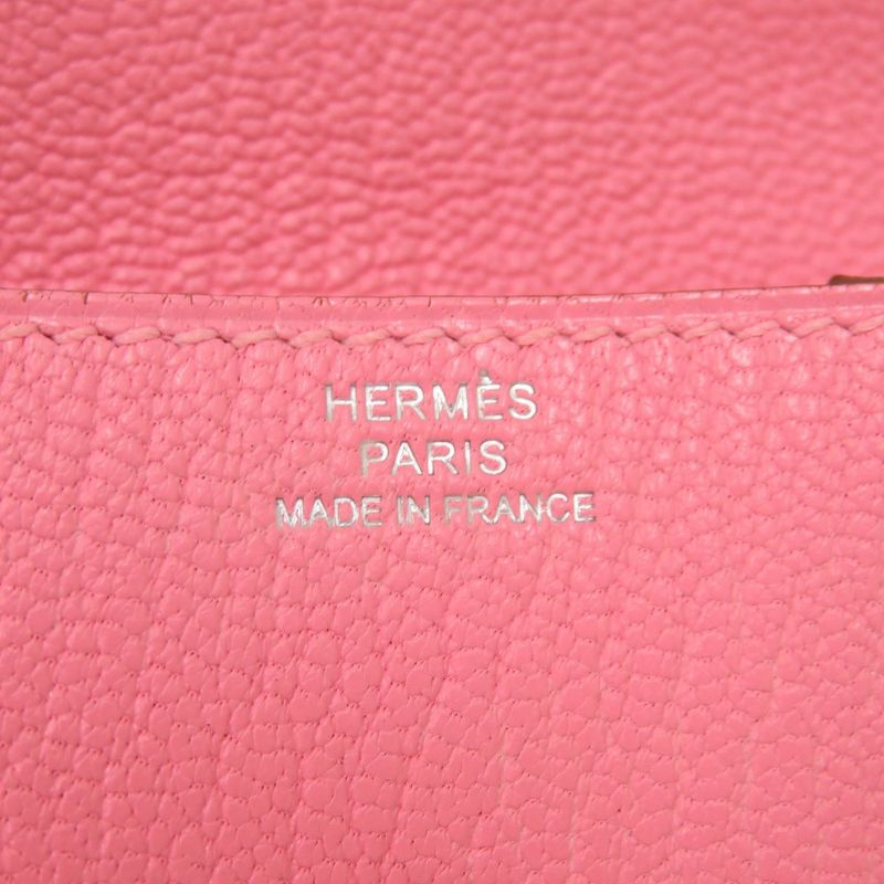 Hermes le Van Cattle Chevre Pink Engraved 0449 Coin Case — view 7