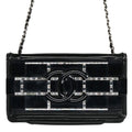 Chanel CC Filigree Logo Patent Chain Shoulder Bag