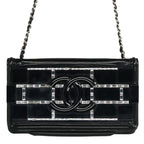 Chanel CC Filigree Logo Patent Chain Shoulder Bag