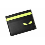 Fendi Card Case Business Holder Leather I See You Black Fluo Yellow — view 2