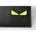 Fendi Card Case Business Holder Leather I See You Black Fluo Yellow — view 4