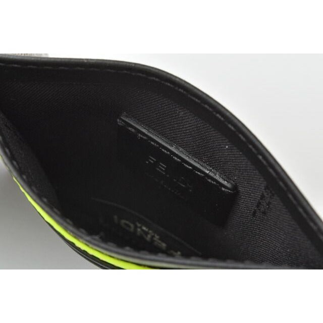 Fendi Card Case Business Holder Leather I See You Black Fluo Yellow — view 5