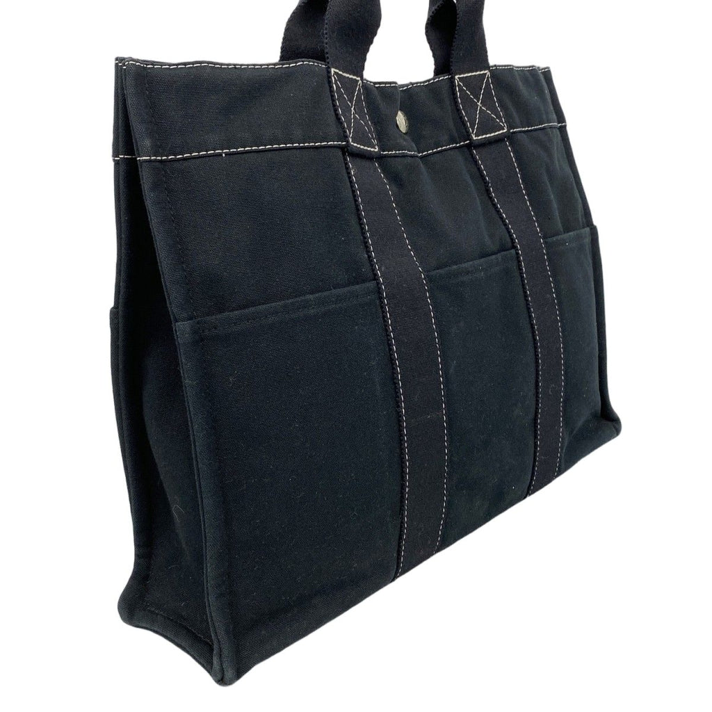 Hermes Tote Deauville MM Canvas Black Silver — view 2