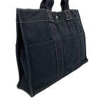 Hermes Tote Deauville MM Canvas Black Silver — view 2