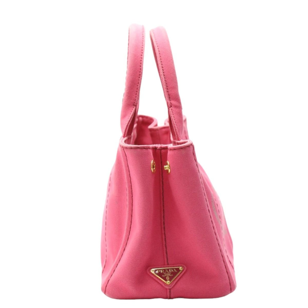 Prada 1 Bg439 Cotton Canvas Tote Bag Canapa Mini Pink — view 4