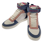 Louis Vuitton Leather Boon Box Line Logo High-cut Sneakers 34 1 2 White