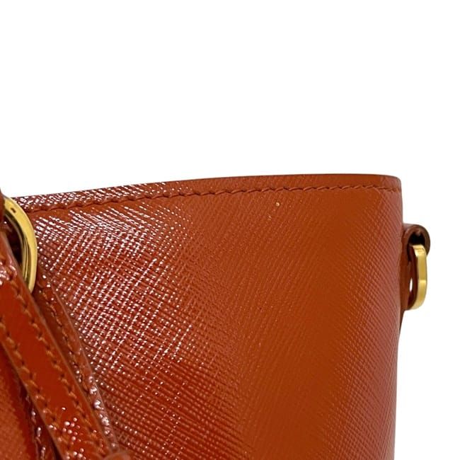 Prada 2 way Bag Orange Patent Leather 103 — view 9