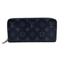Louis Vuitton Zippy Wallet Horizontal Monogram Eclipse Black Silver