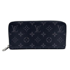 Louis Vuitton Zippy Wallet Horizontal Monogram Eclipse Black Silver