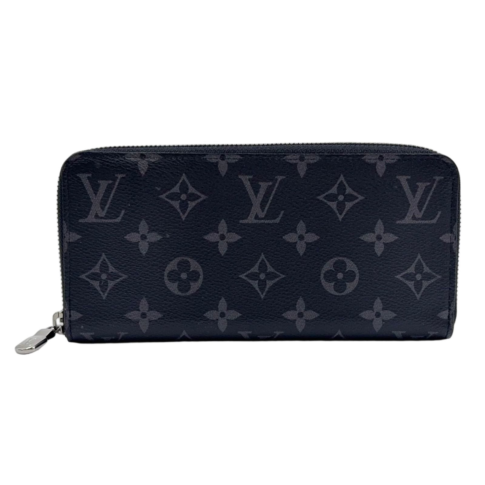 Louis Vuitton Zippy Wallet Horizontal Monogram Eclipse Black Silver