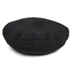Hermes Shearling Fur Beret Black 56