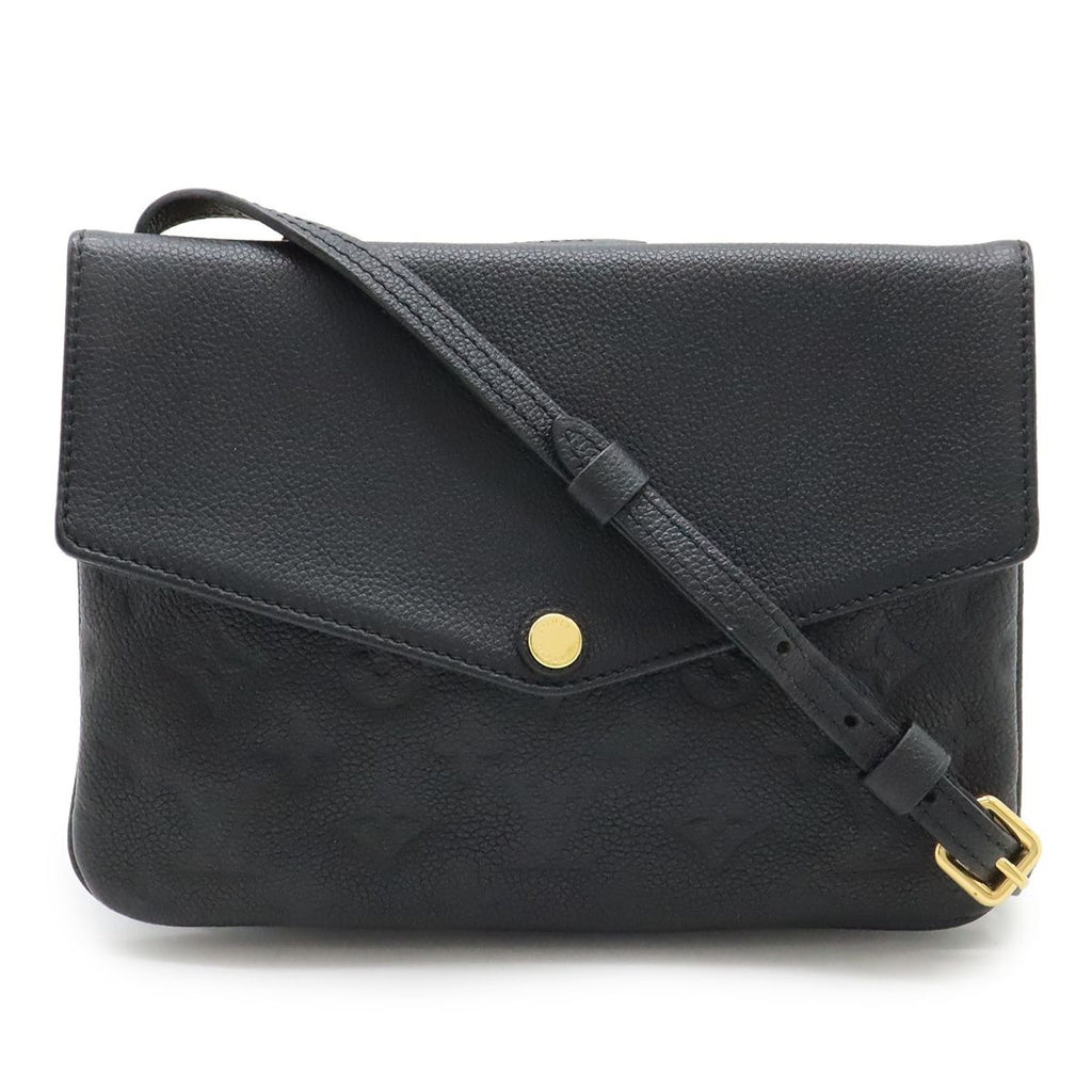 Louis Vuitton Monogram Empreinte Twice Shoulder Bag Pochette Noir Black Gold