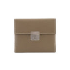 Hermes Clic Mini Card Case Epsom Etoupe Silver