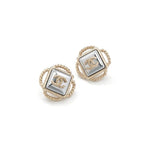 Chanel Earrings Gold Silver Coco Mark