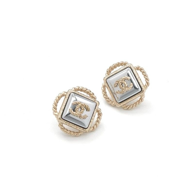Chanel Earrings Gold Silver Coco Mark — view 2