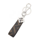 Fendi Key Holder FF Square Zucca Dark Brown Canvas Key