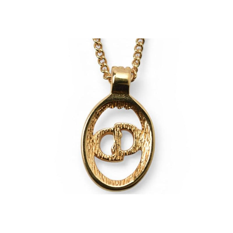 Dior Necklace Pendant Vintage CD Logo Gold — view 7