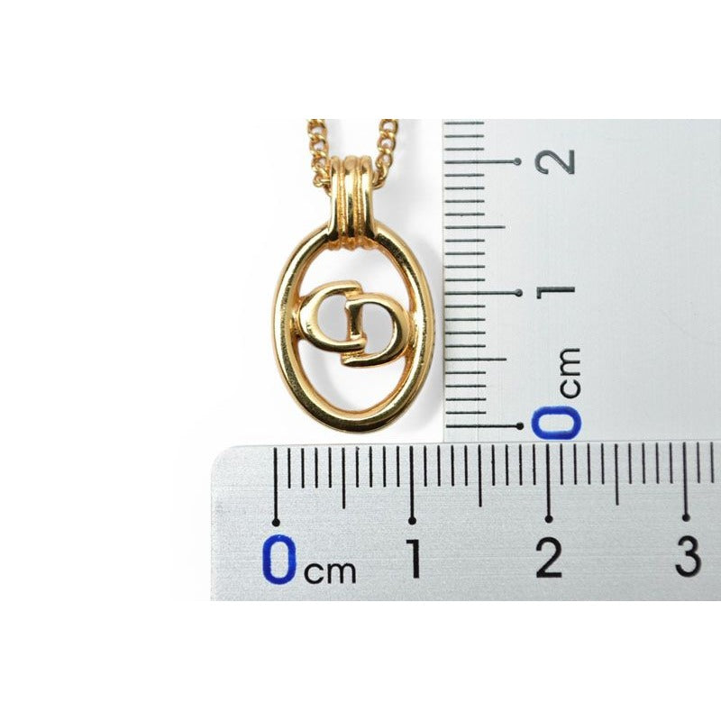 Dior Necklace Pendant Vintage CD Logo Gold — view 8