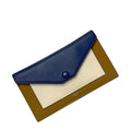 Celine Bifold Long Wallet Brown Navy White Leather