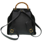 Gucci Bamboo Backpack Daypack Suede Black 0182 Vintage — view 2