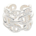 Hermes Chaine D'ancre Enchainee GM Silver Ring 52