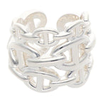 Hermes Chaine D'ancre Enchainee GM Silver Ring 52