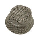 Celine Hat Wool Brown Logo Houndstooth Bucket — view 4