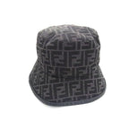 Fendi Zucca Pattern 65% Polyester 35% Cotton Hat M Gray